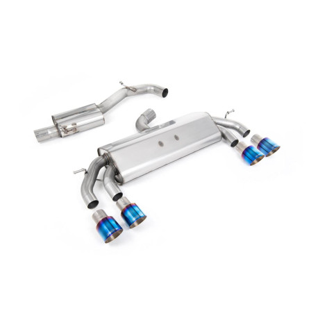Milltek KIPUFOGÓRENDSZER Milltek Cat-back exhaust (quieter) non-valved for Volkswagen Golf Mk7.5 R 310PS (non-GPF) 2017-2021 - Quad burnt titanium tips | race-shop.hu