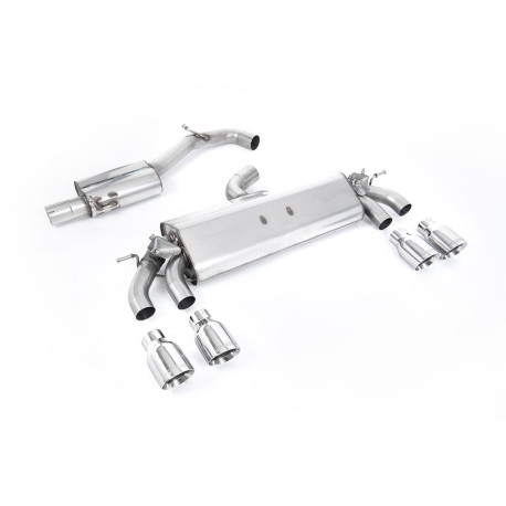 Milltek KIPUFOGÓRENDSZER Milltek Cat-back exhaust (quieter) for Volkswagen Golf Mk7.5 R 2.0 TSI 310PS (non-GPF) 2017-2021 - Quad polished tips | race-shop.hu
