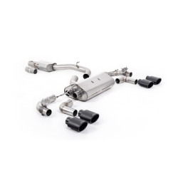 Milltek Cat-back exhaust resonated valved for Volkswagen Golf Mk7.5 R 310PS (non-GPF) 2017-2021 - Cerakote black tips