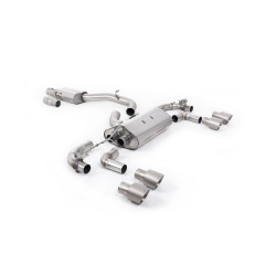 Milltek Cat-back exhaust resonated valved for Volkswagen Golf Mk7.5 R 310PS (non-GPF) 2017-2021 - Quad titanium tips