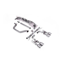 Milltek GPF-back exhaust (loudest) titanium tips for Volkswagen Golf Mk8 GTi (GPF) 2020-2024