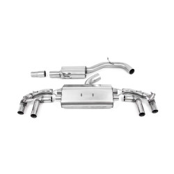 Milltek GPF-back exhaust resonated for Volkswagen Golf Mk8 R 2.0 TSI 320PS (GPF) 2021-2024 - Titanium tips