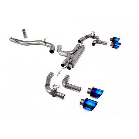 Milltek KIPUFOGÓRENDSZER Milltek Cat-back exhaust (loudest) for Volkswagen Golf Mk8 R 2.0 TSI 320PS (non-GPF) 2022-2024 - Burnt/blue titanium tips | race-shop.hu