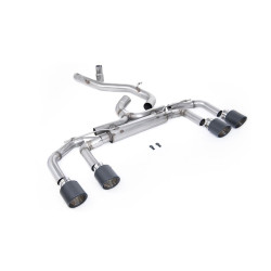 Milltek Cat-back exhaust (loudest) non-valved for Volkswagen Golf Mk8 R 320PS (non-GPF) 2022-2024 - Carbon tips