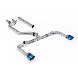 Milltek GPF-back exhaust (loudest) for Volkswagen Golf Mk8.5 GTi Clubsport (GPF) 2024+ - Burnt/blue titanium tips