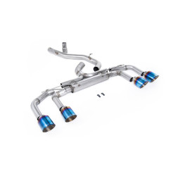 Milltek GPF-back exhaust (loudest) non-valved for Volkswagen Golf Mk8.5 R (GPF) 2024+ - Burnt/blue titanium tips