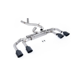 Milltek GPF-back exhaust (loudest) non-valved for Volkswagen Golf Mk8.5 R (GPF) 2024+ - Cerakote black tips