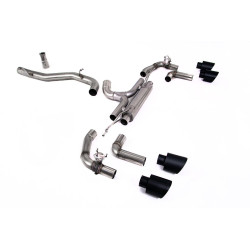 Milltek GPF-back exhaust (loudest) for Volkswagen Golf Mk8.5 R (GPF) 2024+ - Cerakote black tips