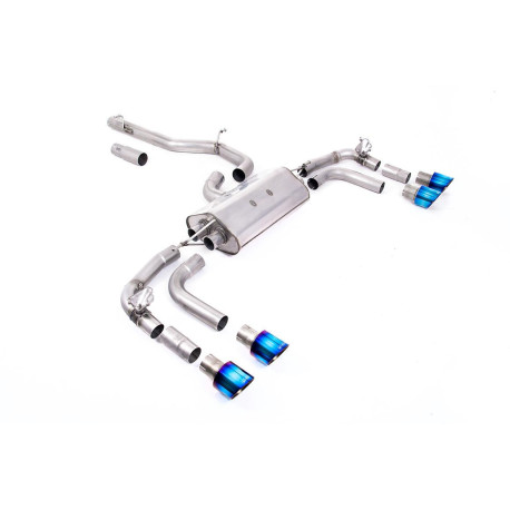 Milltek KIPUFOGÓRENDSZER Milltek GPF-back exhaust (louder) for Volkswagen Tiguan R 320ps EA888.4 MQB EVO (GPF) 2021+ - Quad burnt titanium tips | race-shop.hu