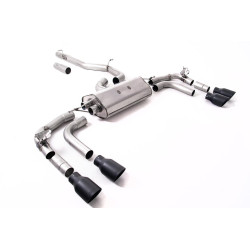 Milltek GPF-back exhaust (louder) for Volkswagen Tiguan R 320ps EA888.4 MQB EVO (GPF) 2021+ - Quad Cerakote black tips