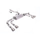Milltek GPF-back exhaust (louder) for Volkswagen Tiguan R 320ps EA888.4 MQB EVO (GPF) 2021+ - Quad titanium tips