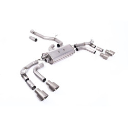Milltek GPF-back exhaust (louder) for Volkswagen Tiguan R 320ps EA888.4 MQB EVO (GPF) 2021+ - Quad titanium tips