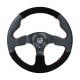 Bazár 3 küllős sportkormány NRG RACE, 320mm, velúr, lapos alj, 25mm mélység, fekete/szürke SÉRÜLT | race-shop.hu
