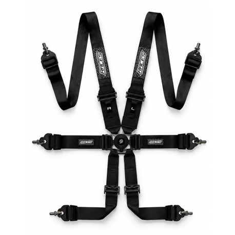 Biztonsági övek FIA 6 point sport safety belts RACES EVO HANS 3" (76mm) - BLACK | race-shop.hu