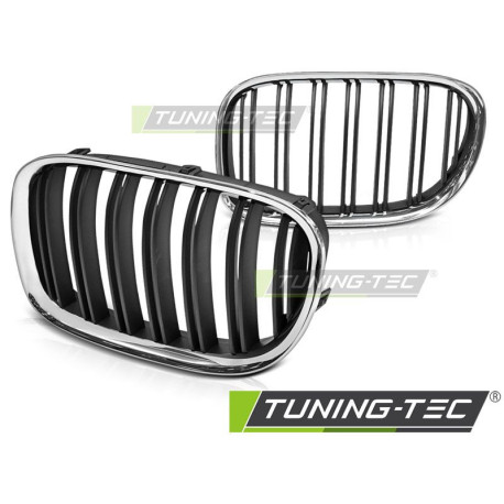 Body kitek és vizuális kiegészítők TUNING-TEC hűtőrács (Double Bar) BMW F01 09-15-höz, fekete króm | race-shop.hu