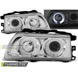 TUNING-TEC első lámpák (Angel Eyes) HONDA CRX 09.87-89-hez (H1, homologáció nélkül), króm