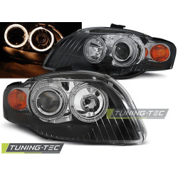 Fényszóró ANGEL EYES fekete AUDI A4 B7 11.04-03.08