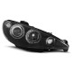 Világítás TUNING-TEC első lámpák (Angel Eyes) PEUGEOT 206 02-höz (H7), fekete, V1 | race-shop.hu