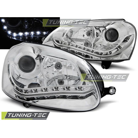 Világítás TUNING-TEC első lámpák (DRL) VW GOLF 5-höz (H7), króm | race-shop.hu