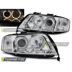 TUNING-TEC első lámpák (Angel Eyes) AUDI A6 06.01-05.04-hez (H7), króm