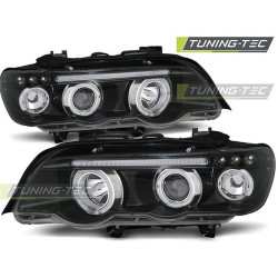Fényszóró ANGEL EYES fekete BMW X5 E53 09.99-10.03