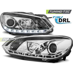 TUNING-TEC első lámpák (True DRL) VW GOLF 6 10.08-12-höz (H7/H1), króm
