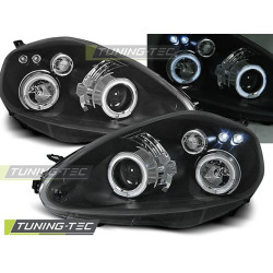 TUNING-TEC első lámpák (Angel Eyes) FIAT GRANDE PUNTO 09.05-08-hoz (H1), fekete