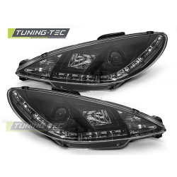 TUNING-TEC első lámpák (DRL) PEUGEOT 206 10.98-02-höz (H1), fekete