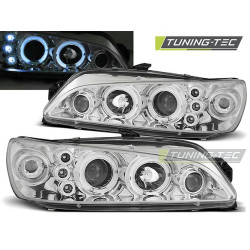 TUNING-TEC első lámpák (Angel Eyes) PEUGEOT 306 05.97-03.01-hez (H1), króm