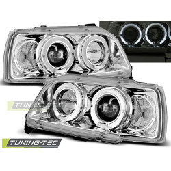 TUNING-TEC első lámpák (Angel Eyes) RENAULT CLIO 06.90-95-höz (H1), króm