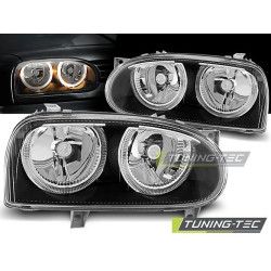 Fényszóró ANGEL EYES fekete VW GOLF 3 09.91-08.97