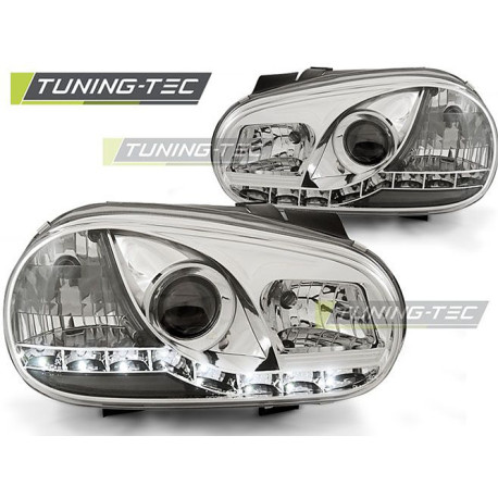 Világítás TUNING-TEC első lámpák (DRL) VW GOLF 4 09.97-09.0-hoz (H1), króm | race-shop.hu