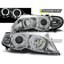 TUNING-TEC első lámpák (Angel Eyes) BMW E46 09.01-03.05-höz (LIMOUSINE, TOURING, H7/H1), króm
