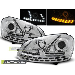 TUNING-TEC első lámpák (DRL) VW GOLF 5 03-08-hoz (H7/H1), króm