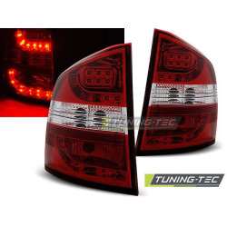 TUNING-TEC LED hátsó lámpák SKODA OCTAVIA II KOMBI 04-12-höz, piros-fehér