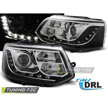 Világítás TUNING-TEC első lámpák (True DRL) VW T5 2010-2015-höz (H7), króm | race-shop.hu