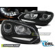 TUNING-TEC első lámpák (True DRL) VW GOLF 6 10.08-12-höz (H7), fekete
