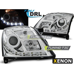 TUNING-TEC első lámpák (True DRL) OPEL VECTRA C 04.02-08.05 XENON-hoz (D2S/H1), króm