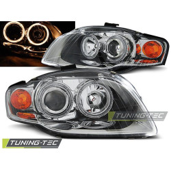 TUNING-TEC első lámpák (Angel Eyes) AUDI A4 B7 11.04-03.08-hoz (H7), króm