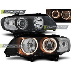 TUNING-TEC első lámpák (Angel Eyes) BMW X5 E53 09.99-10.03-hoz (H7), fekete, V1
