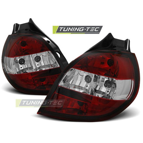 Világítás TUNING-TEC hátsó lámpák RENAULT CLIO 3 09.05-04.09-hez, piros-fehér | race-shop.hu