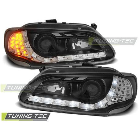 Világítás TUNING-TEC első lámpák (DRL) RENAULT MEGANE/SCENIC 96-02.99-hez (H1), fekete, V2 | race-shop.hu
