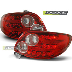 TUNING-TEC LED hátsó lámpák PEUGEOT 206 10.98-hoz, piros-fehér, V2