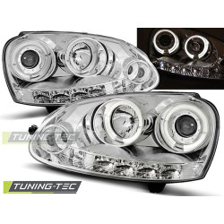 TUNING-TEC első lámpák (Angel Eyes) VW GOLF 5 10.03-09-hez (H1), króm