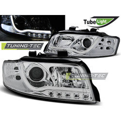 TUNING-TEC első lámpák (Tube Light) AUDI A4 10.00-10.04-hez (H1), króm