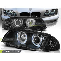 TUNING-TEC első lámpák (CCFL, Angel Eyes) BMW E46 05.98-08.01 S/T-hez (LIMOUSINE, TOURING, H7), fekete