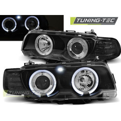TUNING-TEC első lámpák (Angel Eyes) BMW E38 09.98-07.01-hez (H7/H1), fekete