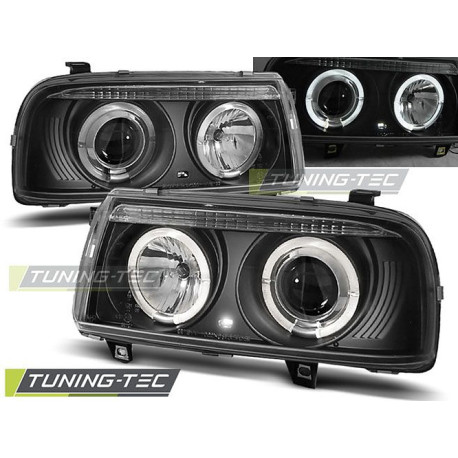 Világítás TUNING-TEC első lámpák (Angel Eyes) VW VENTO 01.92-08.98-hoz (H1), fekete | race-shop.hu