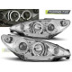 Világítás TUNING-TEC első lámpák (Angel Eyes) PEUGEOT 206 10.98-02 206-hoz (H1), króm | race-shop.hu