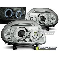 TUNING-TEC első lámpák (Angel Eyes) RENAULT CLIO II 09.98-05.01-hez (H1), króm